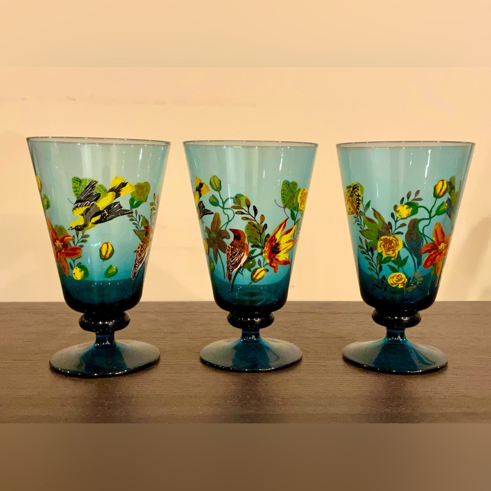 Anthropologie Animal Glass Goblets